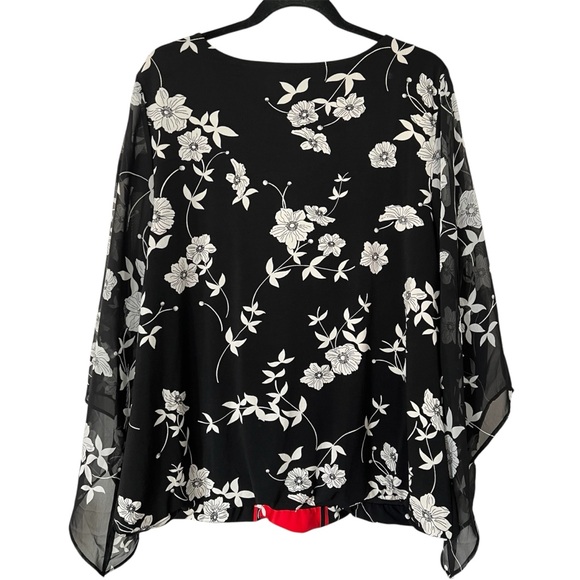 Alfani Floral Sheer Draped Sleeve Top Size XXL - Picture 4 of 4